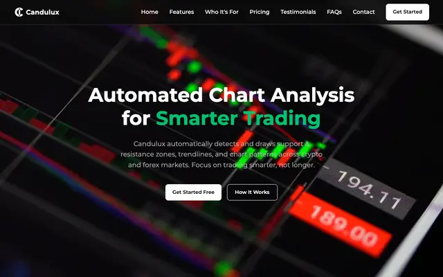 Screenshot of Candulux - Automated Chart Analysis for Smarter Trading