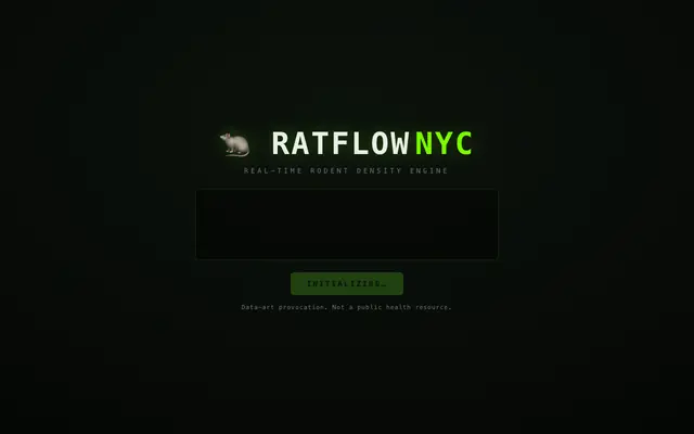 Screenshot of RATFLOW NYC — Real-Time NYC Rat Map