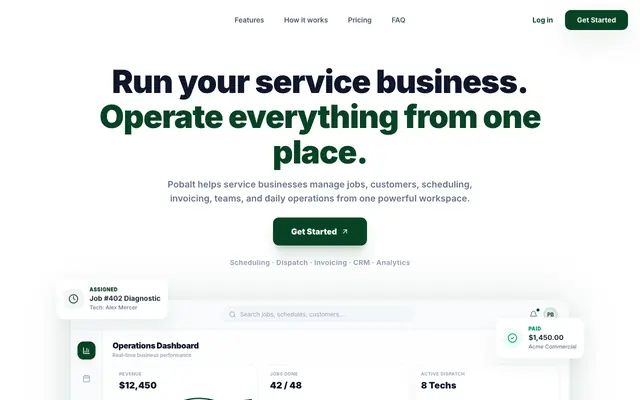 Screenshot of Pobalt — All-in-One Field Service Management Software