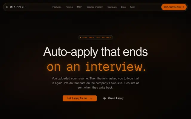 Screenshot of Auto-Apply That Ends on an Interview - AI Applyd