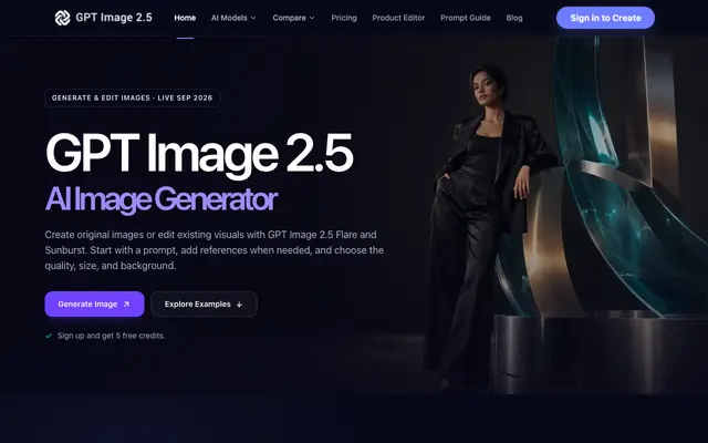 Screenshot of gptimage2-5ai.com