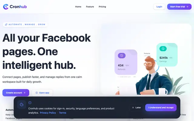 Screenshot of Cronhub