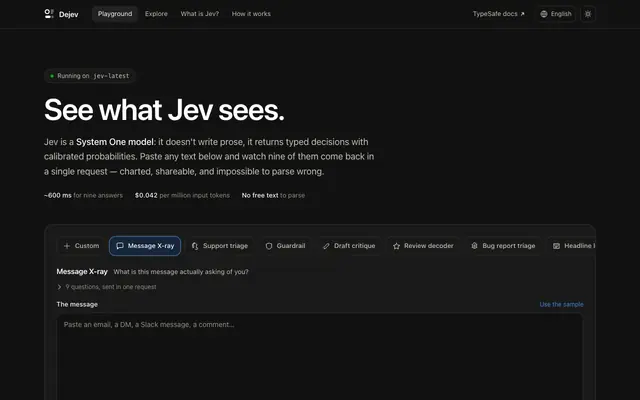 Screenshot of Dejev — see what Jev sees