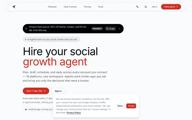Screenshot of post.buzz — Social Media Management Platform