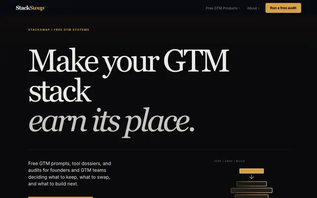 Screenshot of StackSwap | Wim remembers your project
