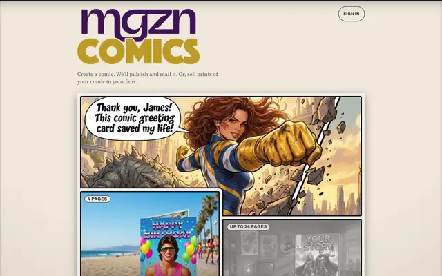 Screenshot of Send a Comic to Your Friends