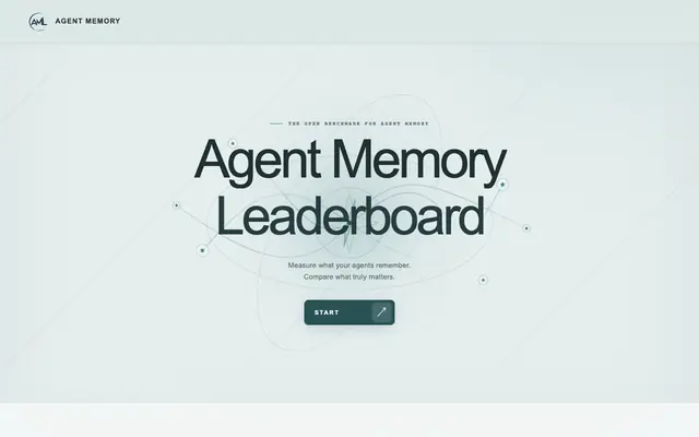 Screenshot of Agent Memory Leaderboard