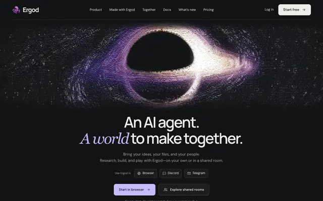 Screenshot of Ergod - the AI agent your whole group uses