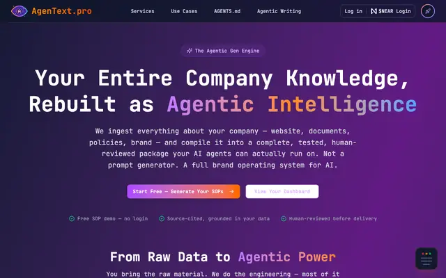 Screenshot of AgenText.pro Website