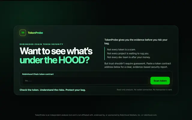 Screenshot of TokenProbe