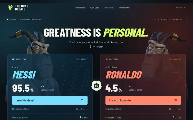 Screenshot of The GOAT Debate