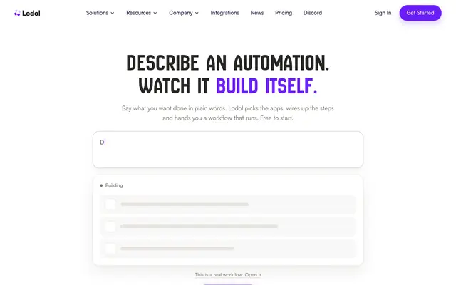 Screenshot of Lodol | Workflow Automation
