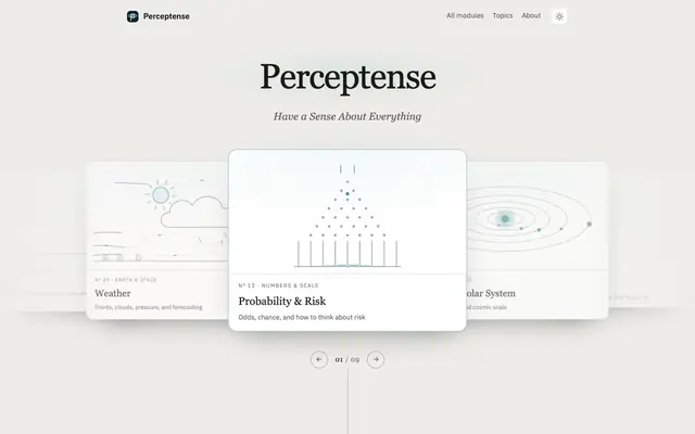 Screenshot of Perceptense — Have a Sense About Everything