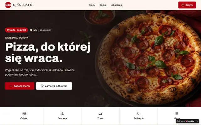 Screenshot of Grójecka 48 — Pizza na warszawskiej Ochocie