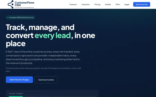 Screenshot of CustomerFlows — The Lead-to-Revenue Platform for Businesses That Run on Leads