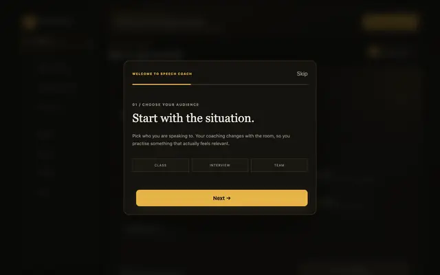 Screenshot of Speech Coach