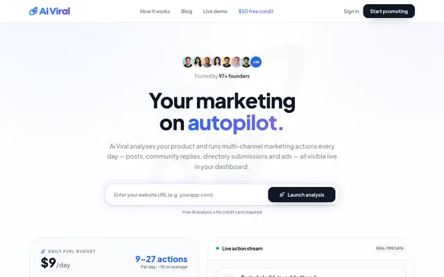 Screenshot of Ai Viral — your app promotes itself, every single day