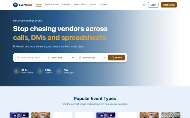 Screenshot of EventEase