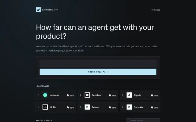 Screenshot of ax-check