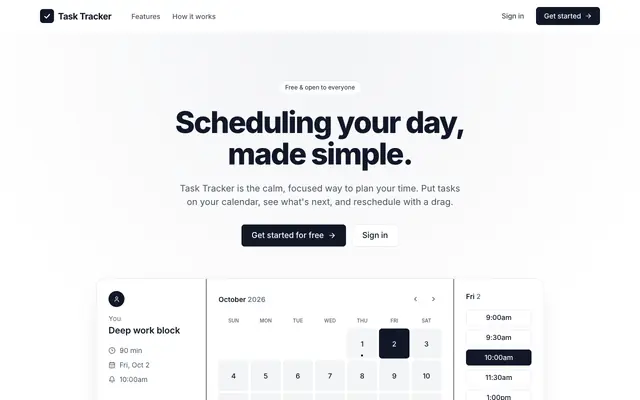 Screenshot of Task Tracker