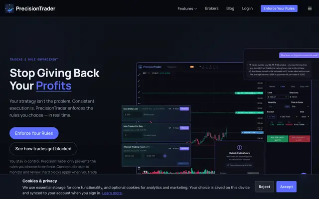 Screenshot of PrecisionTrader — Stop Giving Back Your Profits
