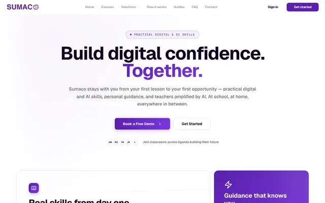 Screenshot of Sumaco — Build Digital Confidence. Together.