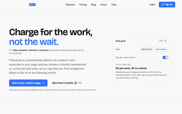 Screenshot of Creator monetization, your way | Folloverse