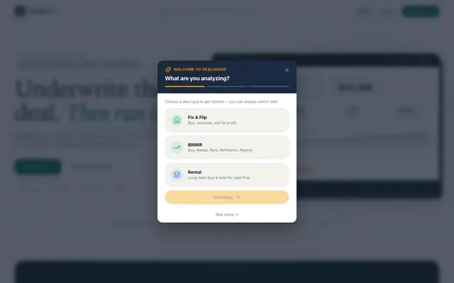 Screenshot of DealSharp — Real Estate Deal Analysis & Operating Software
