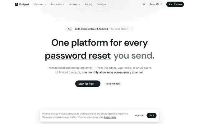 Screenshot of Unitpost: One platform for every email you send