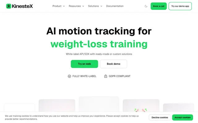 Screenshot of KinesteX AI - Personal Fitness Trainer