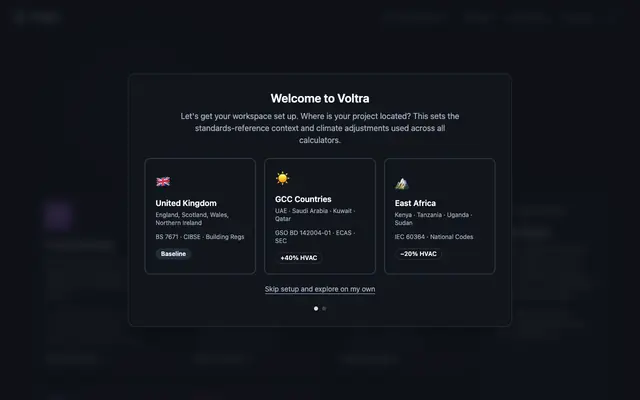 Screenshot of Voltra | Professional Electrical Engineering Calculators