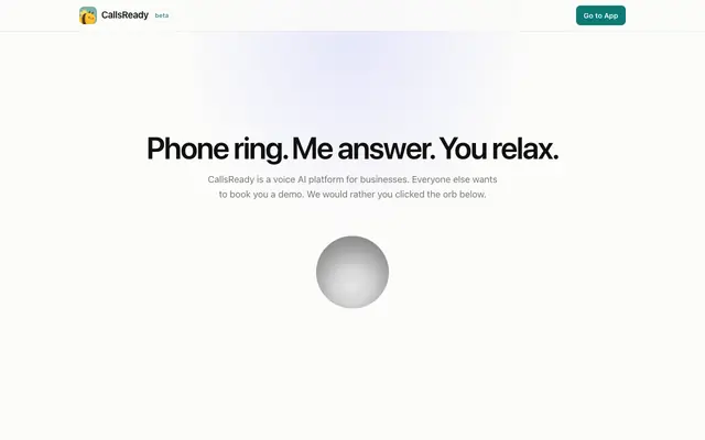 Screenshot of CallsReady | Voice AI Agents for Businesses
