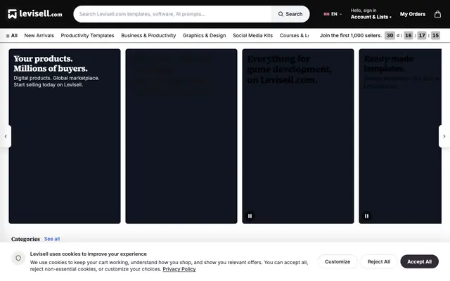 Screenshot of Levisell.com – Digital Marketplace