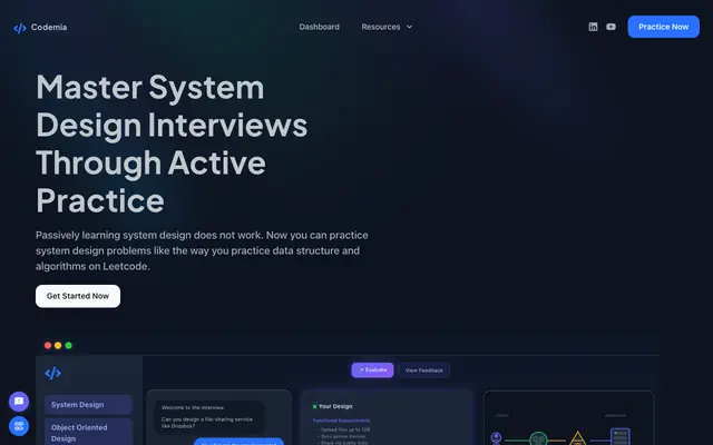 Screenshot of Codemia | Master System Design Interviews Through Active Practice
