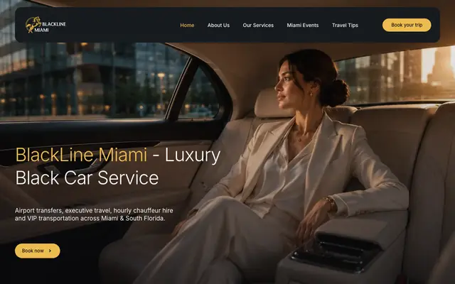 Screenshot of Miami Black Car Service & Chauffeur | BlackLine Miami