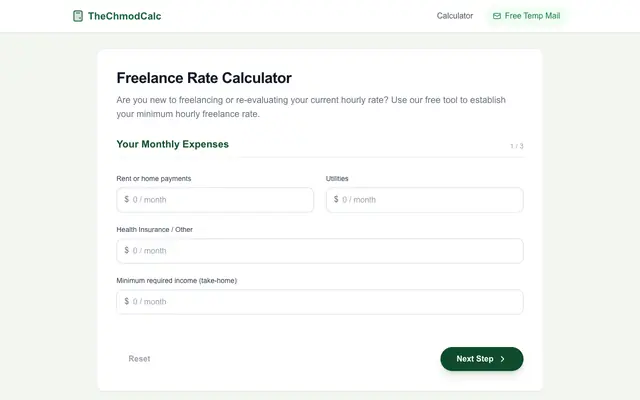 Screenshot of Freelance Rate Calculator | How Much Should You Charge?