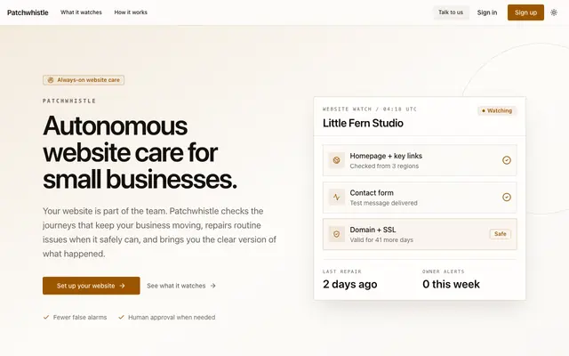 Screenshot of Patchwhistle