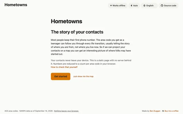 Screenshot of Hometowns