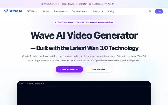 Screenshot of Wan 3.0 – Create 30s 1080p AI Video with Native Audio