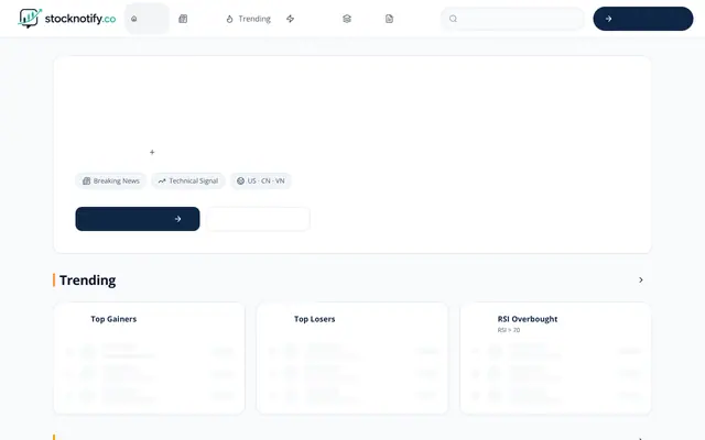 Screenshot of ข่าวหุ้น - ข่าวตลาดหุ้น สหรัฐ จีน เวียดนาม