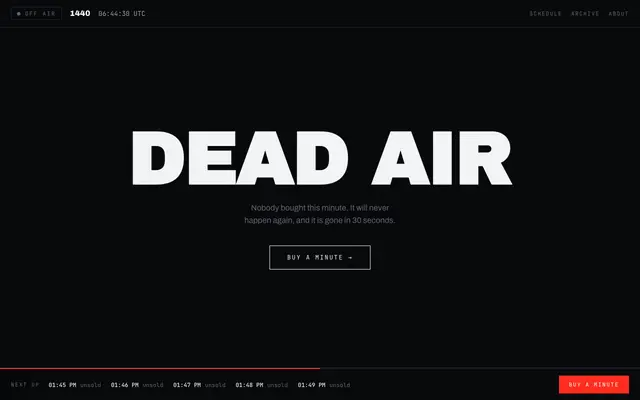 Screenshot of 1440 — sixty seconds of the internet