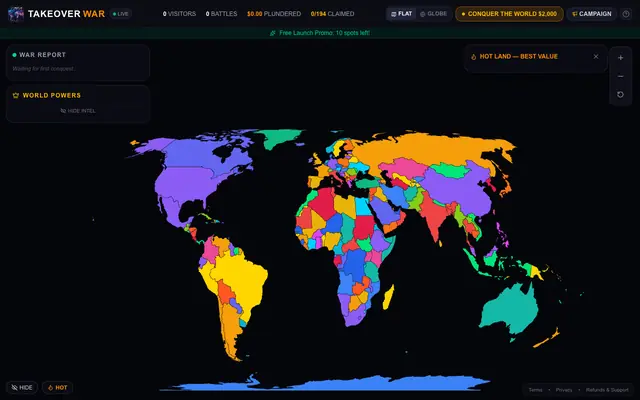 Screenshot of TakeoverWar - The Global Advertising Battlefield