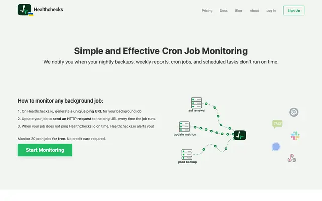 Screenshot of Healthchecks.io: Cron Job Monitoring