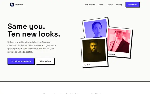 Screenshot of Libdesk | AI Headshots