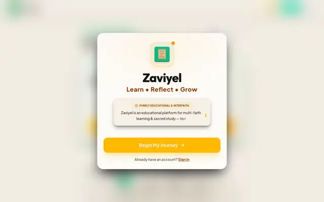 Screenshot of Zaviyel — Sacred Scriptures & Literature Study