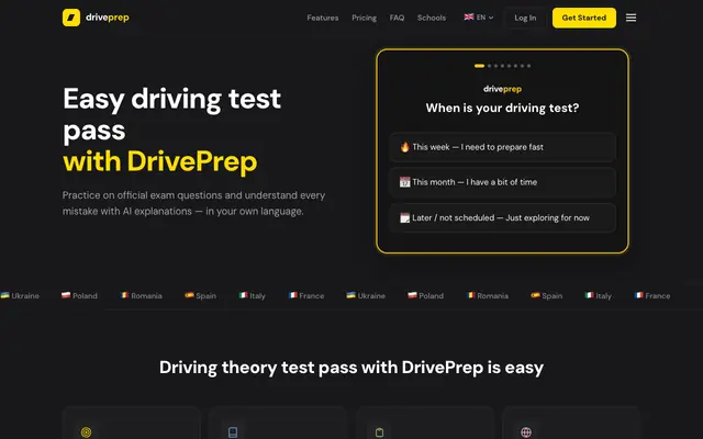 Screenshot of DrivePrep — Pass Your Driving Theory Test