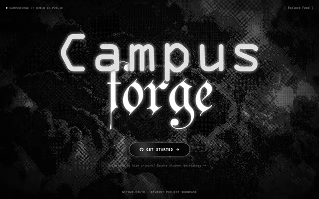 Screenshot of CampusForge — GitHub-Native Project Showcase for Students