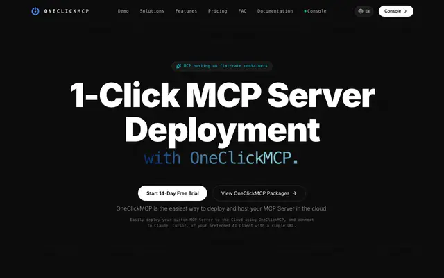 Screenshot of OneClickMCP