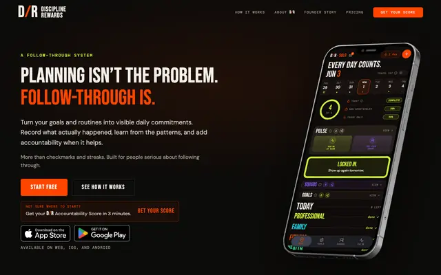 Screenshot of Discipline Rewards | Personal Accountability System