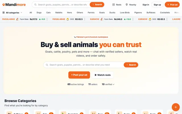 Screenshot of Mandimore – Discover, List & Find Pets Near You